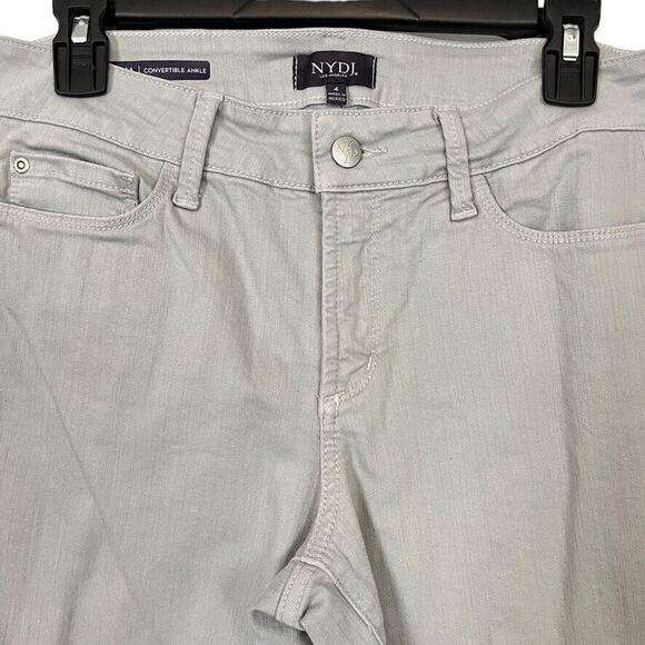 NYDJ Alina Gray Womens Convertible Ankle Mid Rise Stretch Tapered Jeans sz 4 - Picture 5 of 16